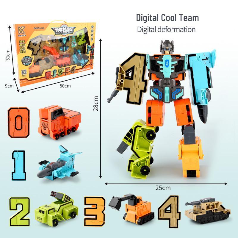 Large Transforming Robot Number Set for Kids: Numbers 0-9