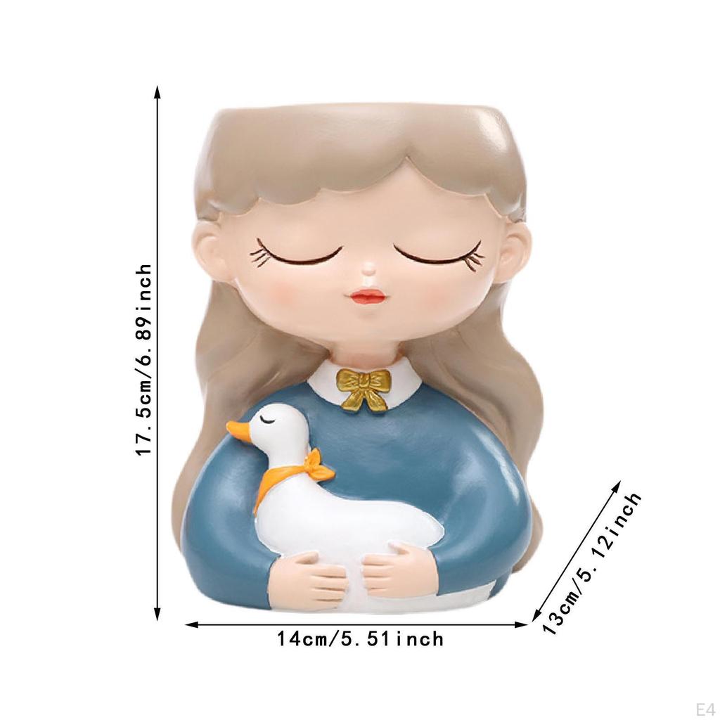 Donica głowa wróżki doniczka kreatywna rzeźba ozdoba kompozycje centralne pojemnik na rośliny