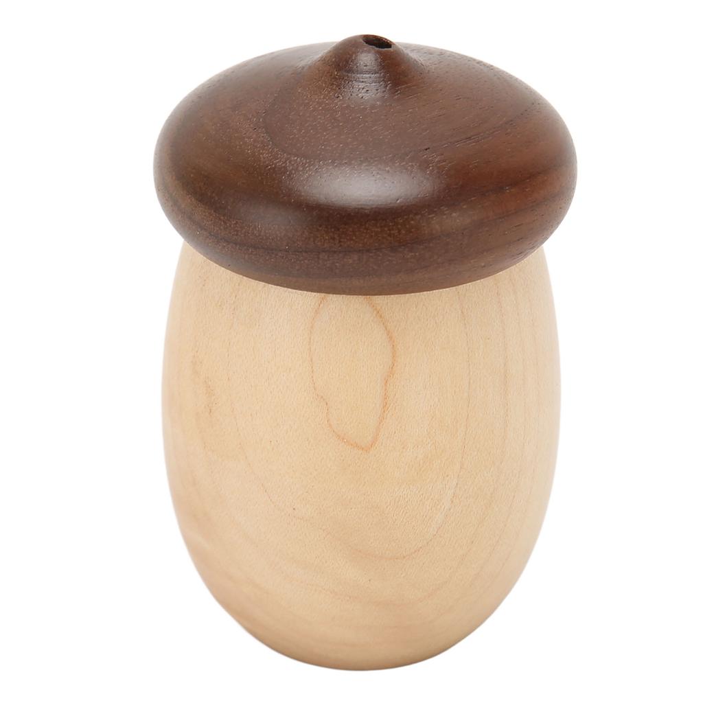 Acorn Shaped Toothpick Container 8cm Height Rounded Structure Eco Friendly Wood Toothpick Holder for Office Restaurant
