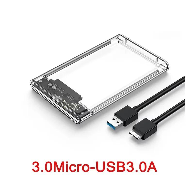 Pouzdro USB pro externí pevný disk 5 Gb/s 2,5palcový průhledný pevný disk Pouzdro na pevný disk Pouzdro na pevný disk SATA HDD SSD úložiště pro notebook