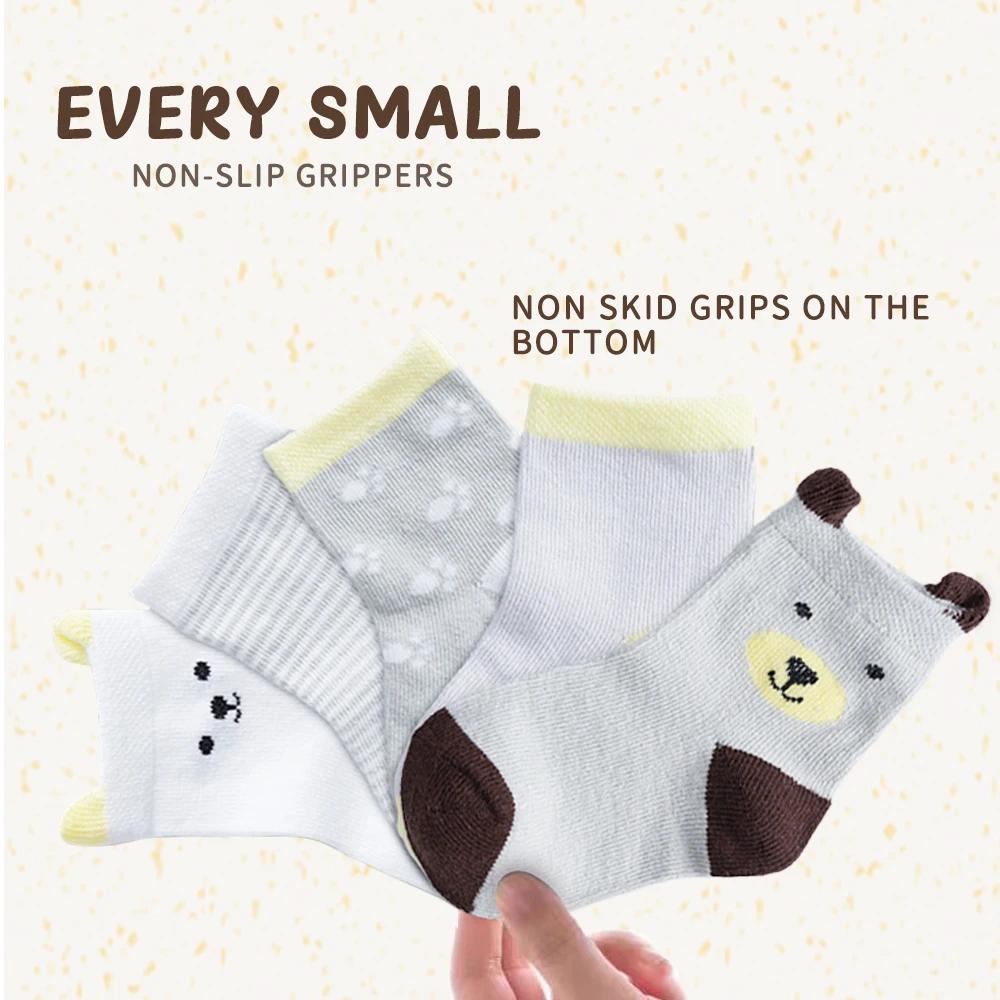 5 Paar/Los Baumwolle Kinder Anti-Rutsch Winter Socken Lässig Baby Jungen Mädchen Socke Boden Kindersocken mit Grips Kinder für 0-8 Jahre
