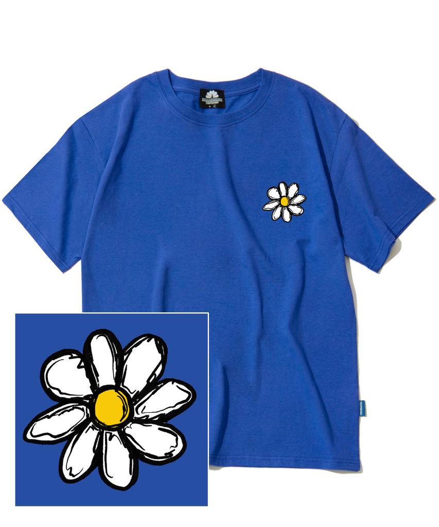 TRIPSHION Drawing Daisy Logo T-Shirt - Blue
