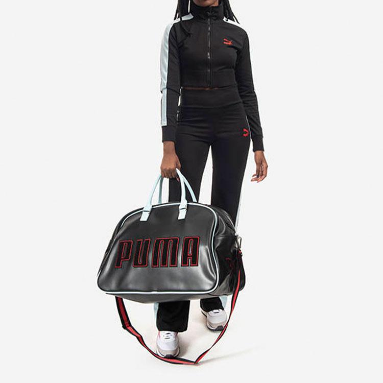 Puma X Dua Lipa Co-Branded Spliced Letter Logo Embroidered Knit Flared Pants Women Bottoms Black 536629-01