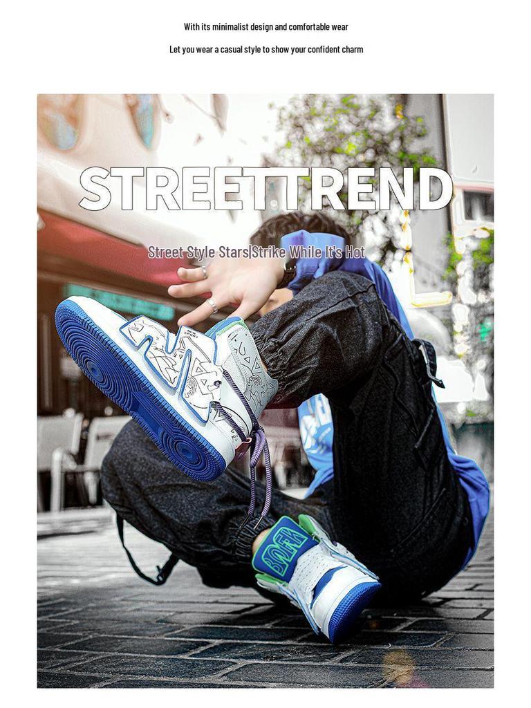 2025 Men's Trendy Loafers: Dopamine Fashion Thick Sole Height-Boosting High Top Sneakers.