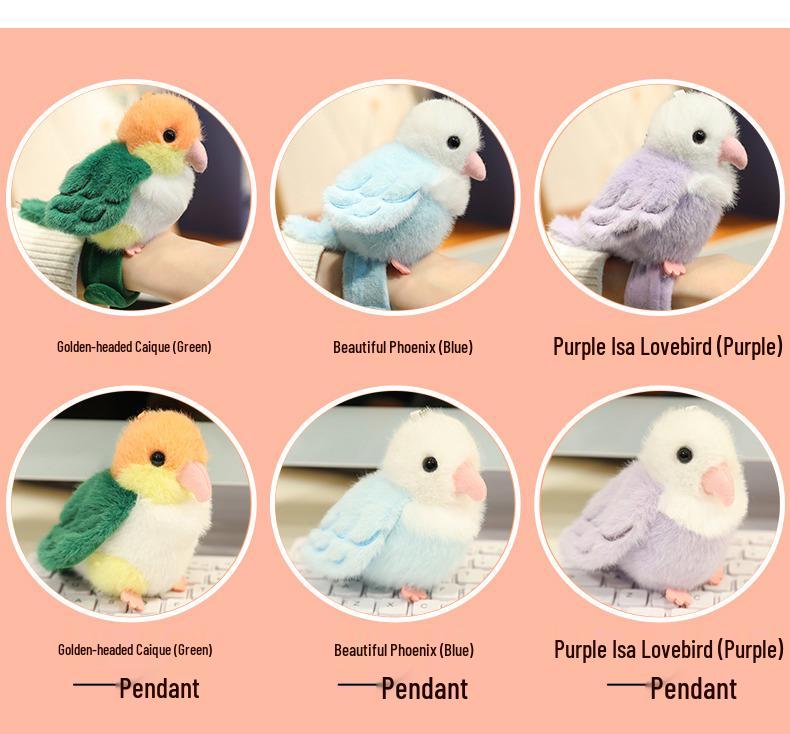 Popular Plush Parrot Bird Slap Bracelet & Pendant Doll