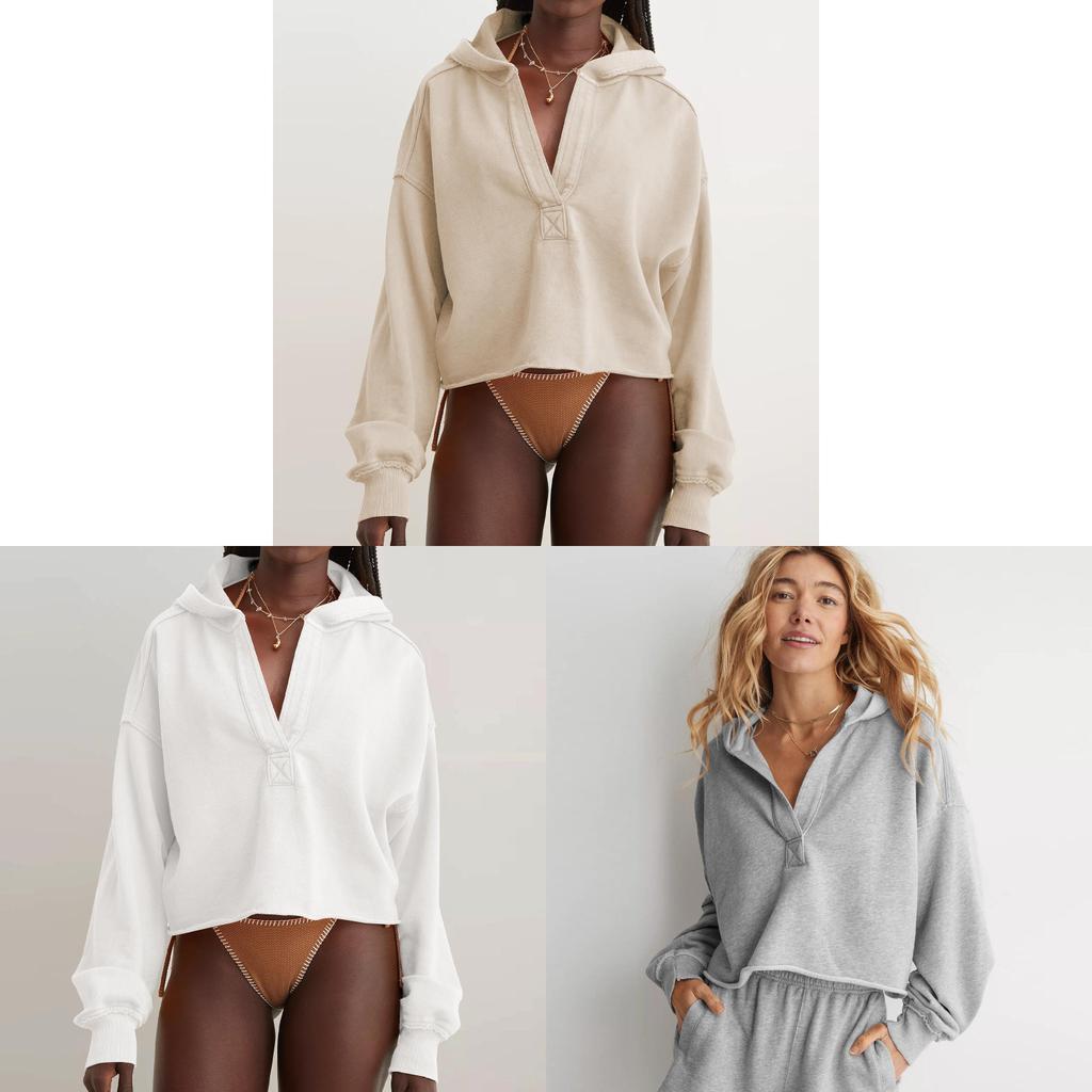 Modern Loose Hoodie Sweater For Women With Raglan Sleeves And Hoodie Design For Streetwear Style