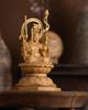 Miniature Buddha Uga Happi Benzaiten 11cm boxwood with gold paint Buddhist wood ornament Uga Happi (wood finish) - Benzaiten, Benzaiten, Ugajin,