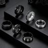 European & American Trendy Titanium Steel Men's Rotating Hip Hop Ring - Multiple Styles Set