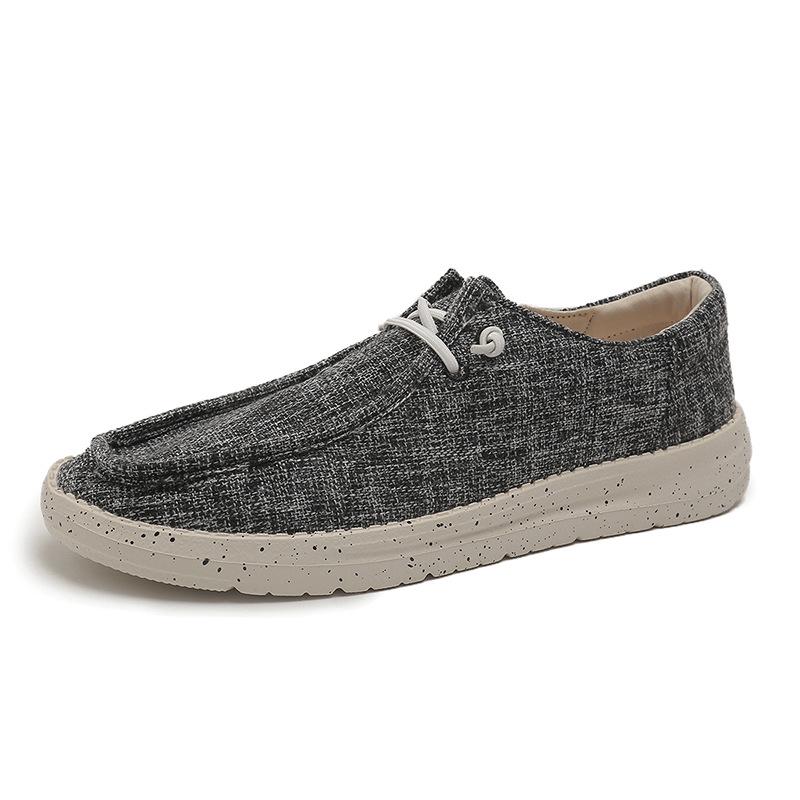 Trendiga herrloafers i canvas med slip-on-modell: Lediga skor i ett steg för par