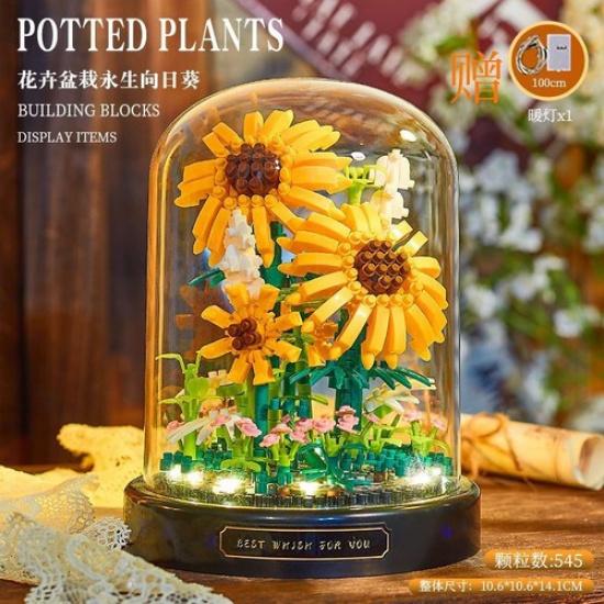 Flower Bouquet Rose Orchid Jasmine Sunflower Building Blocks Ornament for LEGO A