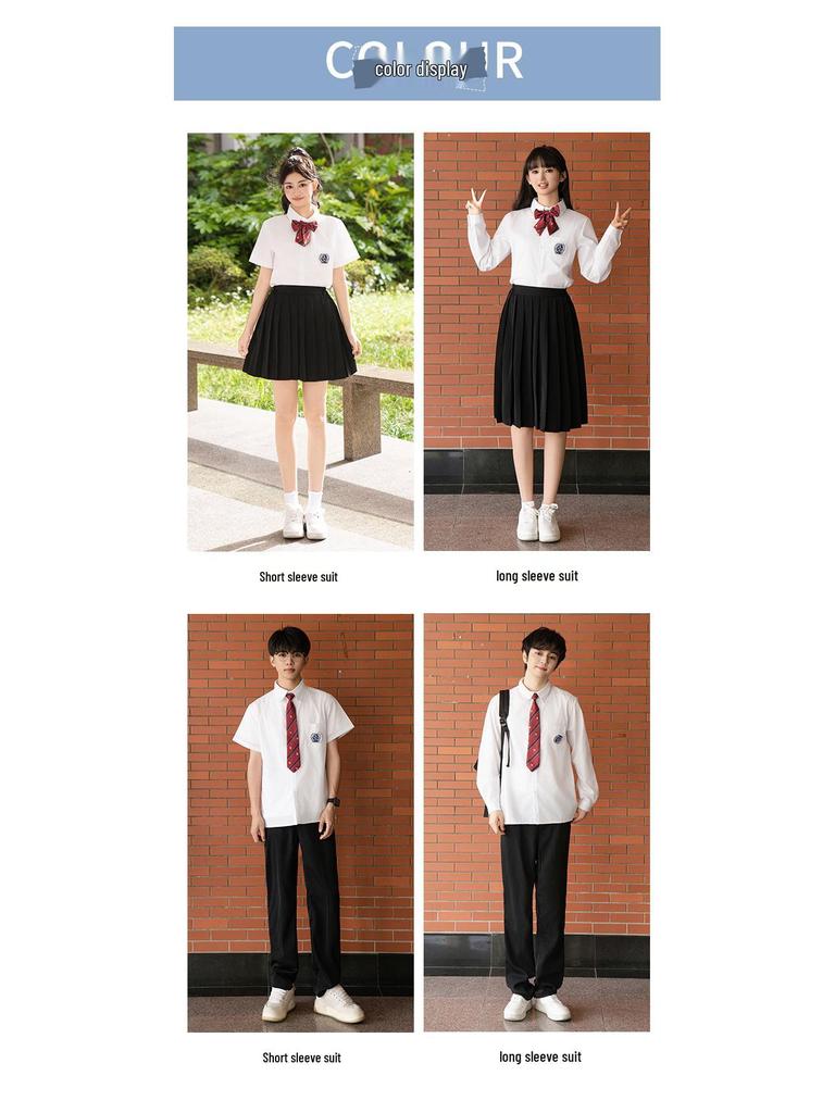 Academy Style School Uniform Set for National Day: Junior & High School Choir, Recitation, and Sports Meeting