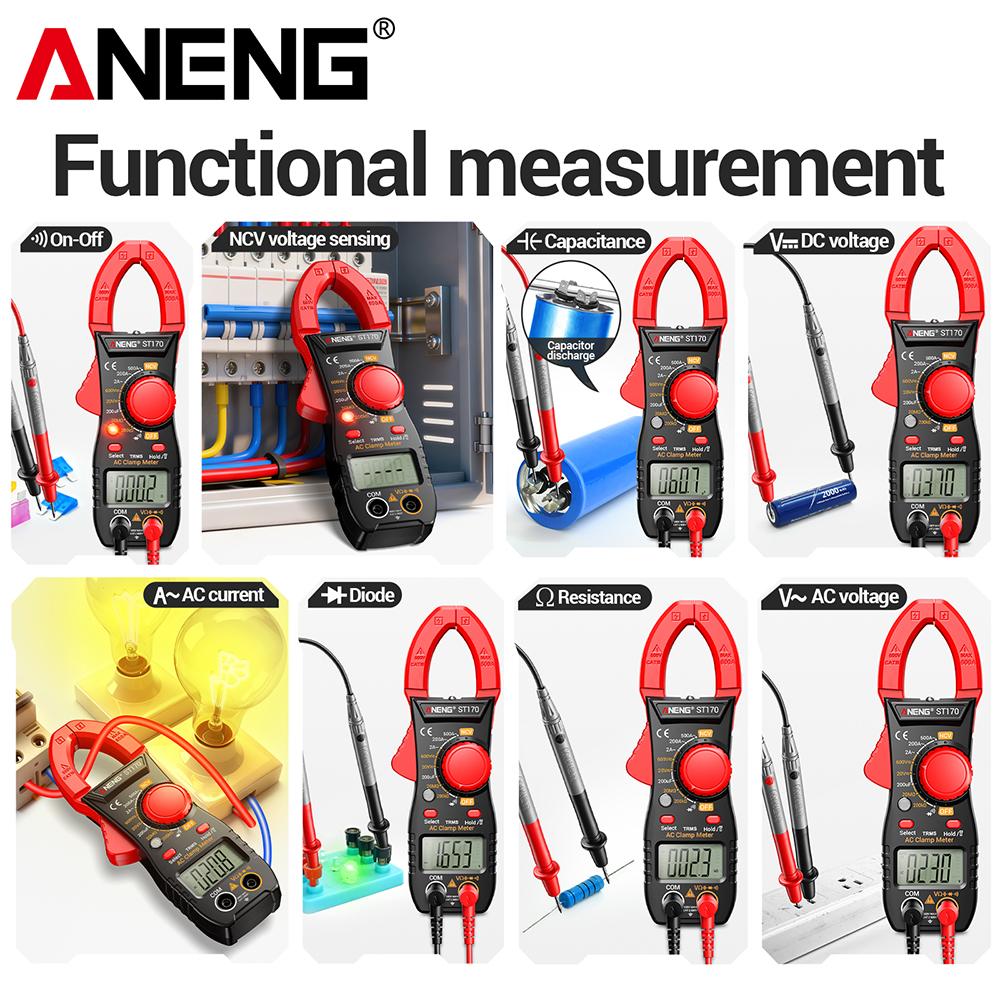 ANENG ST170 Digital Clamp Meter Multimeter AC/DC Voltage Resistance Diode,Tester Pen Tester Tools Meter AC Current Capacitance