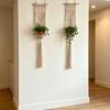 Braided Hanging Basket, Bohemian Wall Tapestry, Knotted Rope Tapestry, Plant Pot Holder Vase Basket for Living Room Nursery Decor