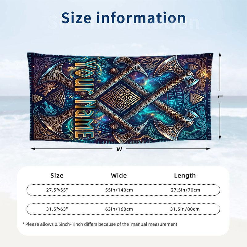 Fantasy Magic Theme Beach Towel Personalized Custom Name & Text Soft Quick Dry Beach Towel for Swimming Travel