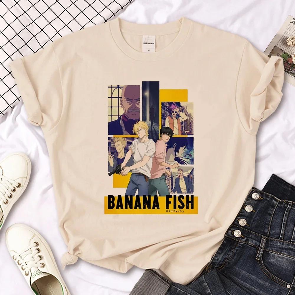 

Banana Fish Tshirt Women Summer Streetwear Japanese Top Girl Harajuku Clothes Fashion Casual Graphic Clothing Short Sleeve M