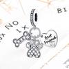 DIY Sparkling Paw Print Charm Beads for Pet Cat Dog Bracelets Jewelry Gifts Accessories