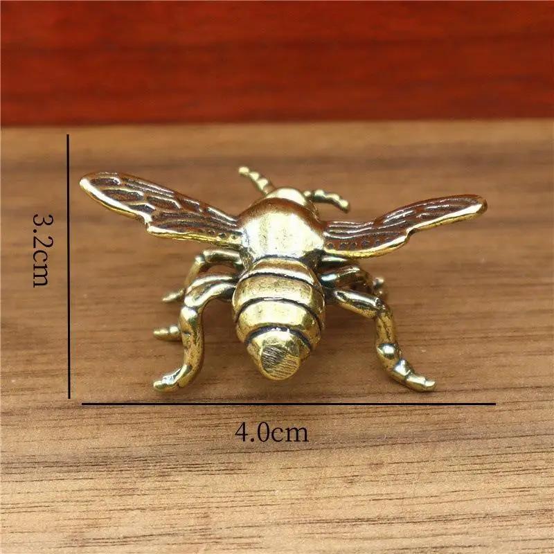 Simulation Messing Mantis Ornament Antike Insektenfiguren Miniatur Schreibtischdekorationen Handwerk Tee Haustier Feng Shui Sammlerstücke