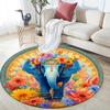 Elephant Round Area Rug,Carpet Rug for Living Room Bedroom Sofa Playroom Decor,Non-slip Floor Mat
