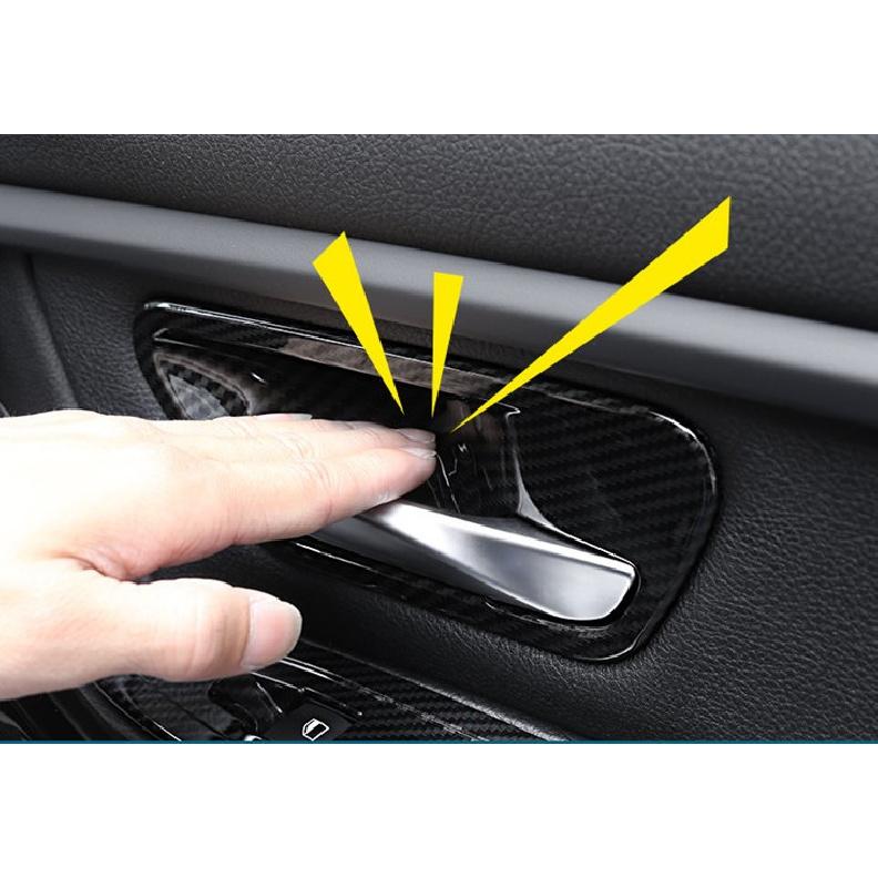For BMW 3 4 Series GT 2013-2019 Carbon Fiber Inner Door Handle Bowl Decor Trim