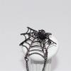 Punk Spiders Net Lapel Pin with Chain Halloween Costume Jewelry Accessories for Women Men, Punk Chain Brooch Lapel Pin