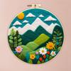 CHENISTORY Wool Felt Painting Diy Creative Making Wool Felt Kit With Embroidery Colorful Scenery Needle Wool Painting Complete K