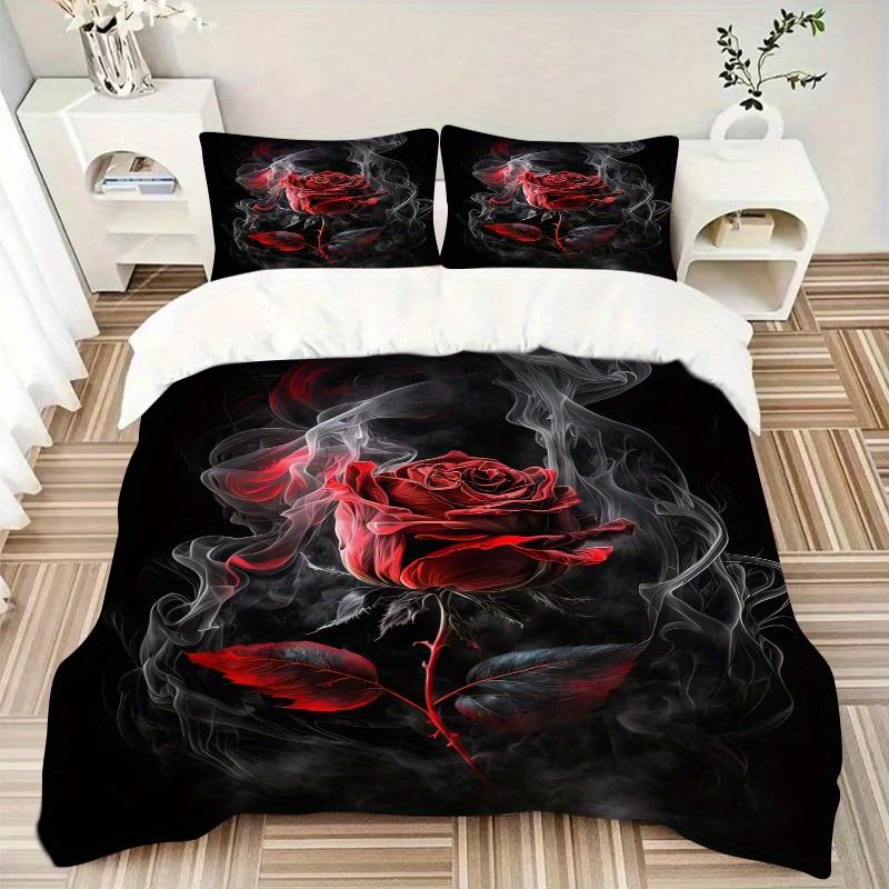 

3pcs Smoky Rose Bedding Set Down Comforter Cover and Pillowcases, Suitable for All Seasons(No Insert)-0729044 135x200cm