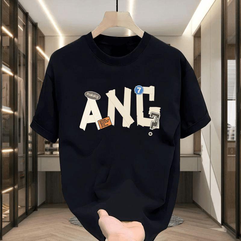 Pure Cotton Unisexs Short Sleeve TShirt Heavyweight Trendy Brand Printed Casual Crew Neck New Summer M