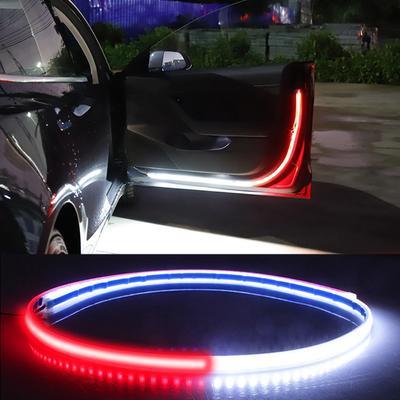 Decoração da porta do carro tira de luz de boas-vindas piscando atmosfera luz 120cm led aviso de abertura da porta led atmosfera luz automática 12v