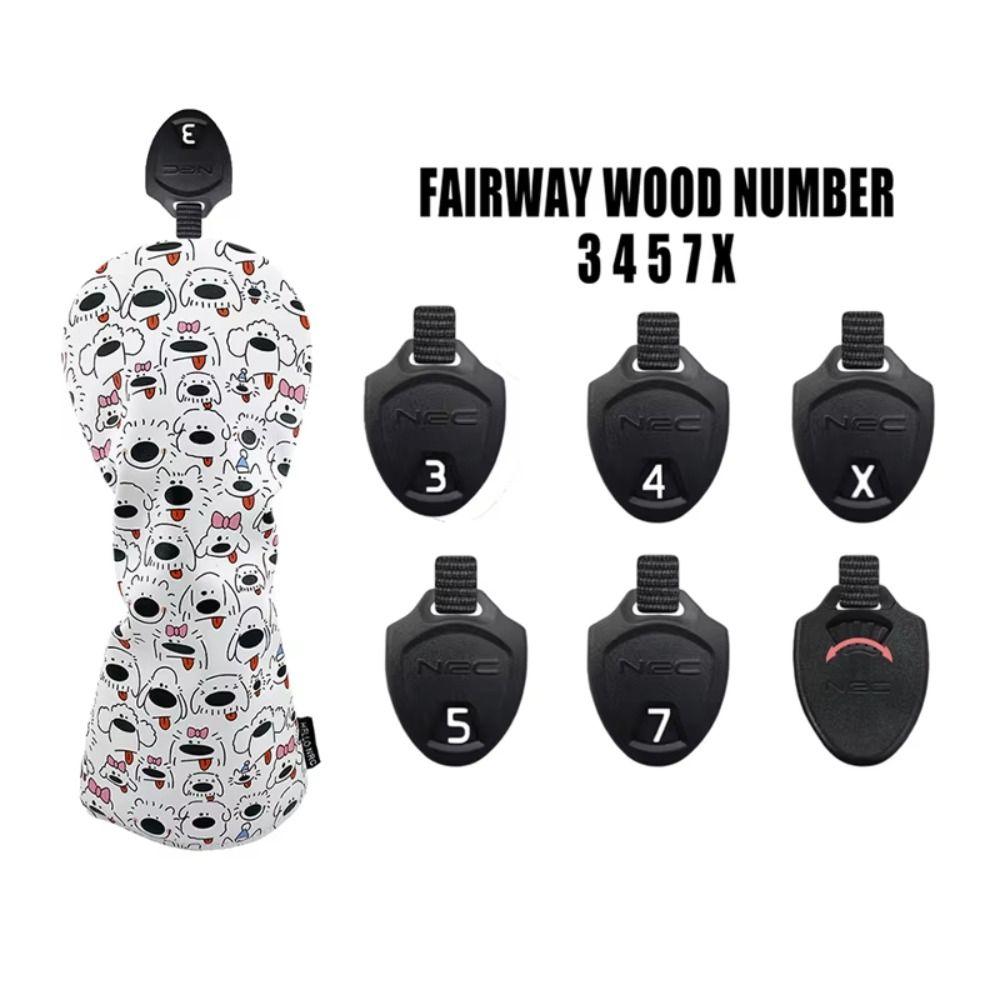 Cartoon Printed Golf Wood Headcover Puppy Pattern Golf Club Protector  Outdoor Sports