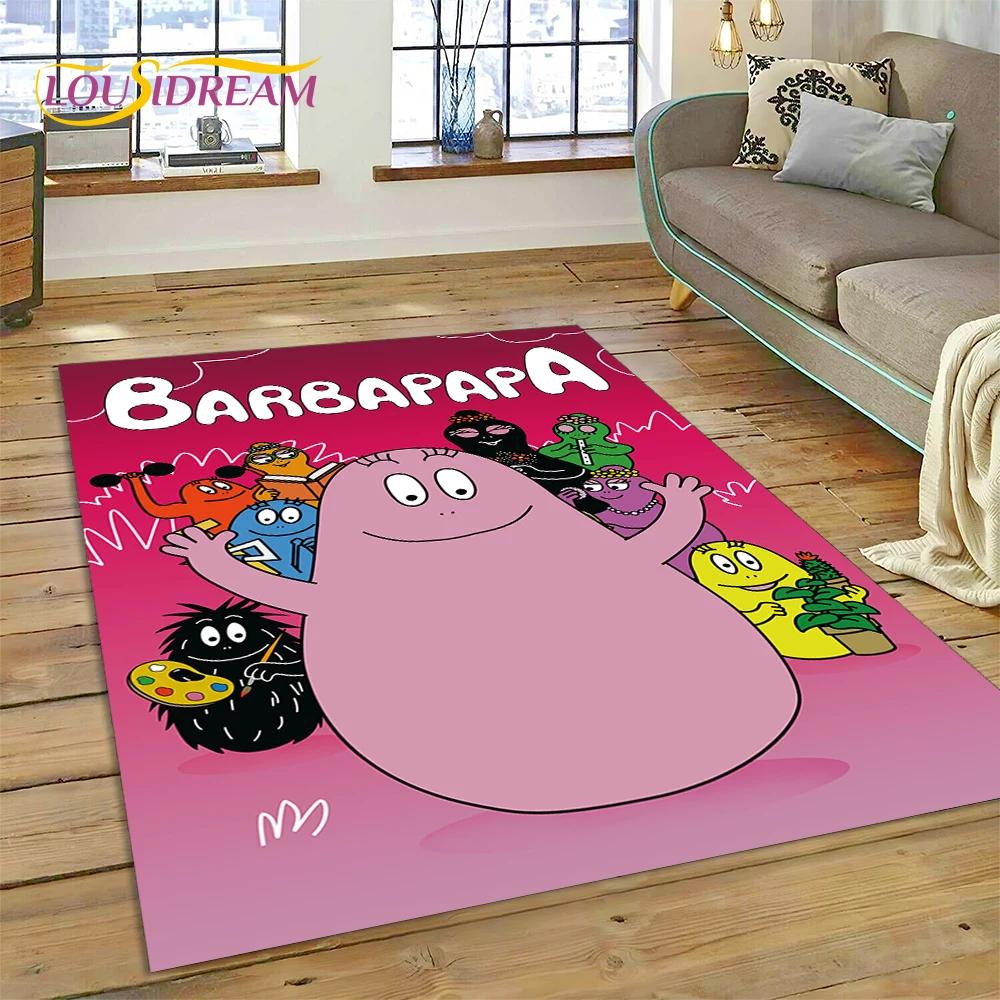 

3D-мультфільм Les Barbapapa Family HD Килимок для домашнього декору у вітальні, спальні, килимок для підлоги, нековзка прикраса для дивана, дитячий подарунок 200x160cm( 78x62in )