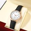 Fashionable luxurious women's analogue‑quartz wristwatch with leather strap, luminous ladies' watch