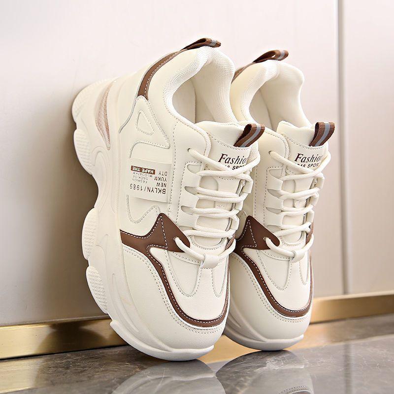 Fashion Thick Soled Height Increasing Sports Women's Shoes 2024 Autumn New Versatile Color Blocked Casual Women's Shoes Zapatos De Mujer