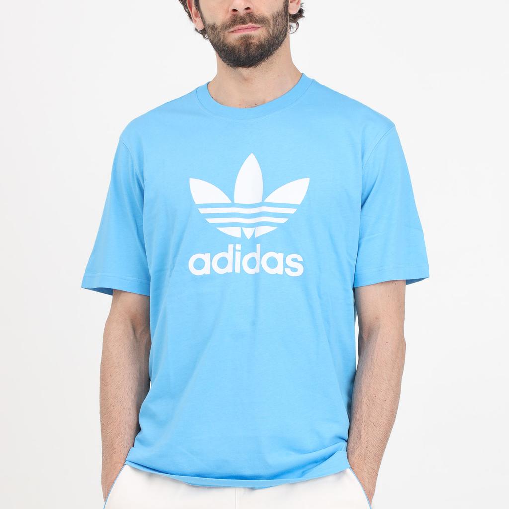 Adidas Originals Adicolor Alphabet Logo Print Crew Neck T-Shirt Men Tops Blue IR7980
