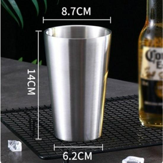 304 Roestvrij Staal Dubbelwandige Koreaanse Beker met Handvat - Water-, Bier- of Koffiemok