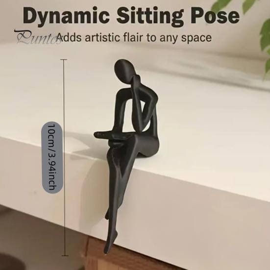 Versatile Decorative Figurine Abstract Art Thinker Statue, 3D Printed Reading Figurine, Modern Bookshelf Decor Sculpture for Living Room, Office,