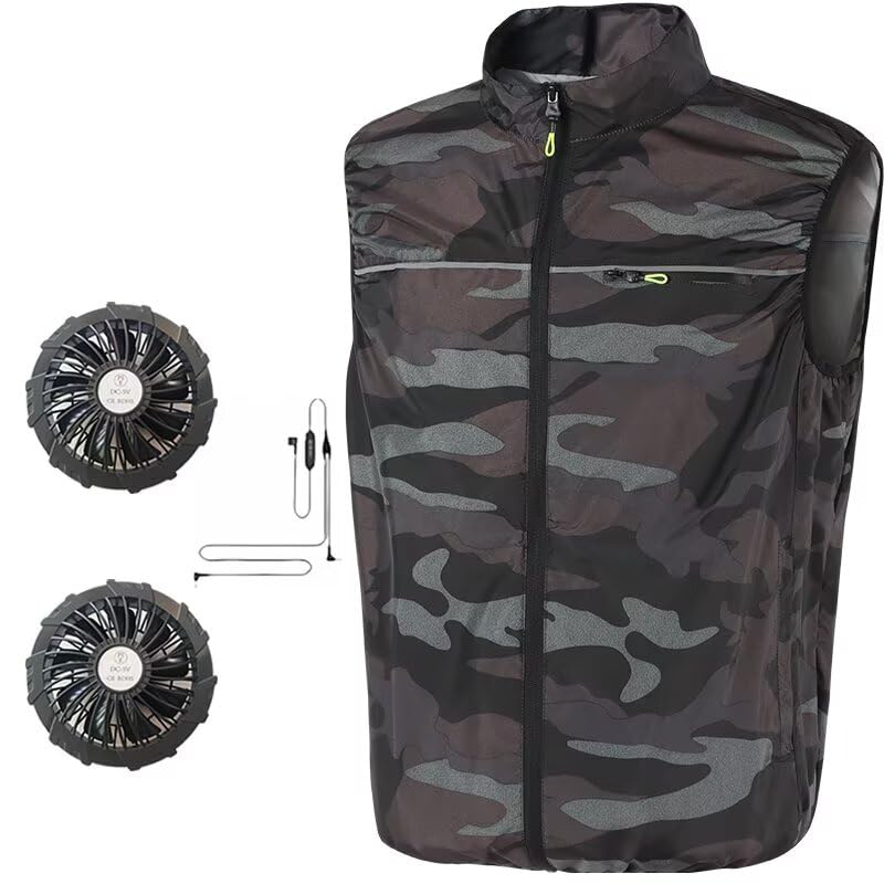 

[inotenka] vest with fan air conditioning work clothes Vest with fan workman vest - large size S-6XL 5V large air volume unisex Air volume adjustment