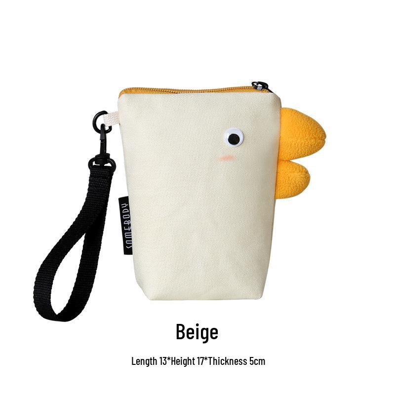 Three-Color Patchwork Women's Canvas Phone and Coin Clutch - Cute, Funny, Handheld Bag for Summer 2021