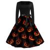 Women's Casual Fashion Halloween Printed Square Neck Vintage Dress