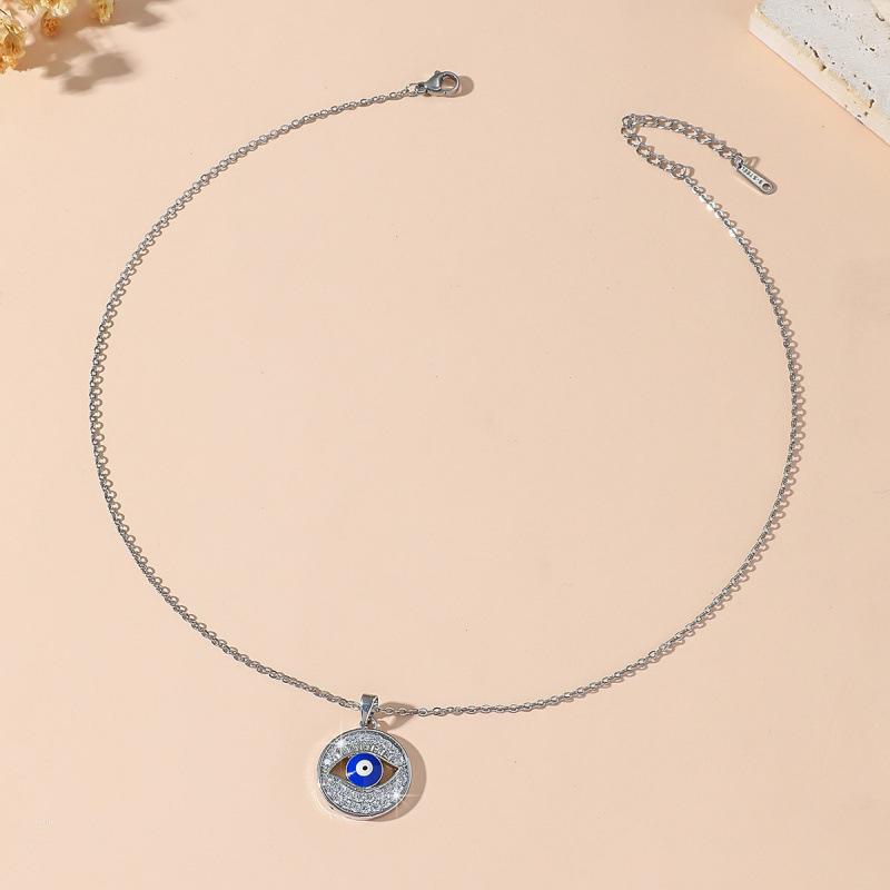 Women's Titanium Steel Evil Eye Necklace - Niche Luxury Clavicle Chain, Versatile Jewelry