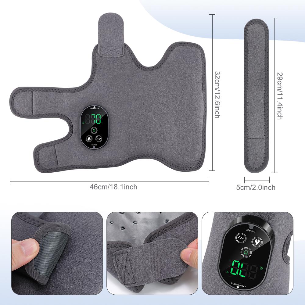 Electric Heating Vibration Foot Ankle Massager Elbow Relax Muscles Winter Massager Type-C Rechargeable Adjustable Strap Massager