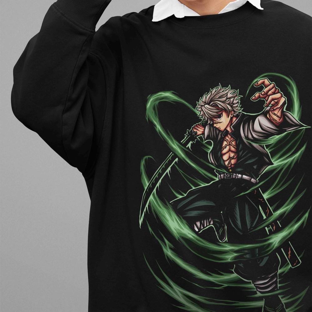 

Demon Slayer Sweatshirt Sanemi Shinazugawa Sweater Kimetsu No Yaiba Pullover KNY 4XL