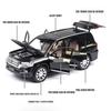 Toyota Land Cruiser Modellauto aus Druckguss im Maßstab 1:24, zurückziehbares Spielzeugfahrzeug mit Ton und Licht für Kinder, Kleinkinder, Jungen und Mädchen, Geschenkkollektion