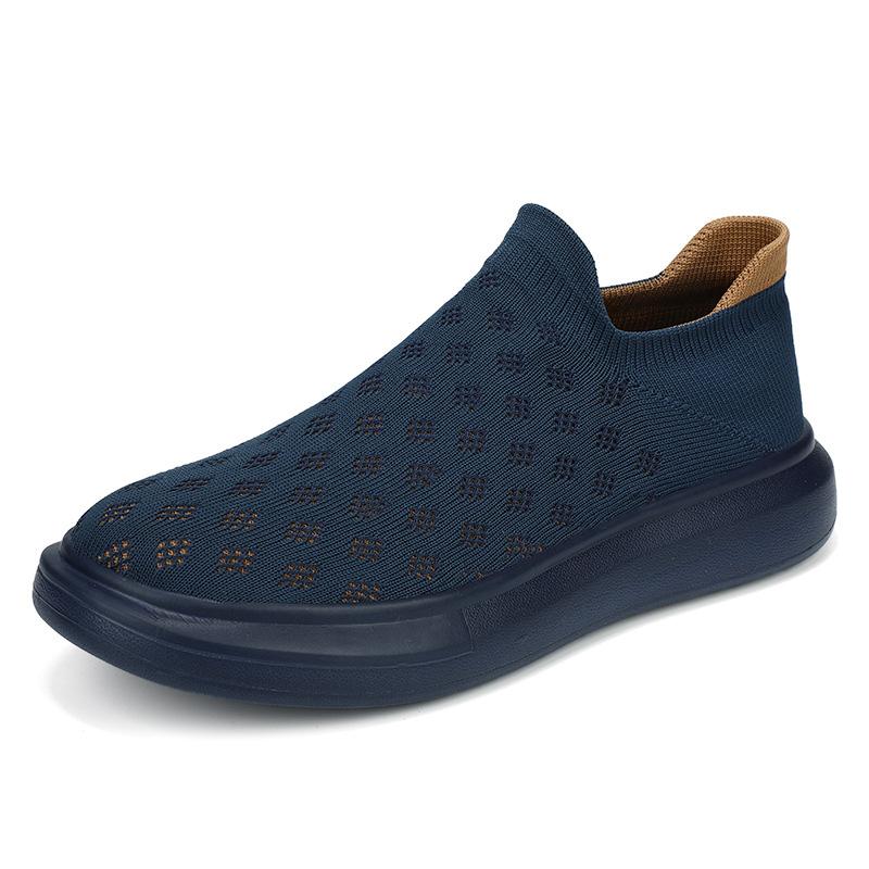 45 large size 46 new one-pedal couple flying woven shoes men's men's mesh sports shoes men's old Beijing casual shoes
