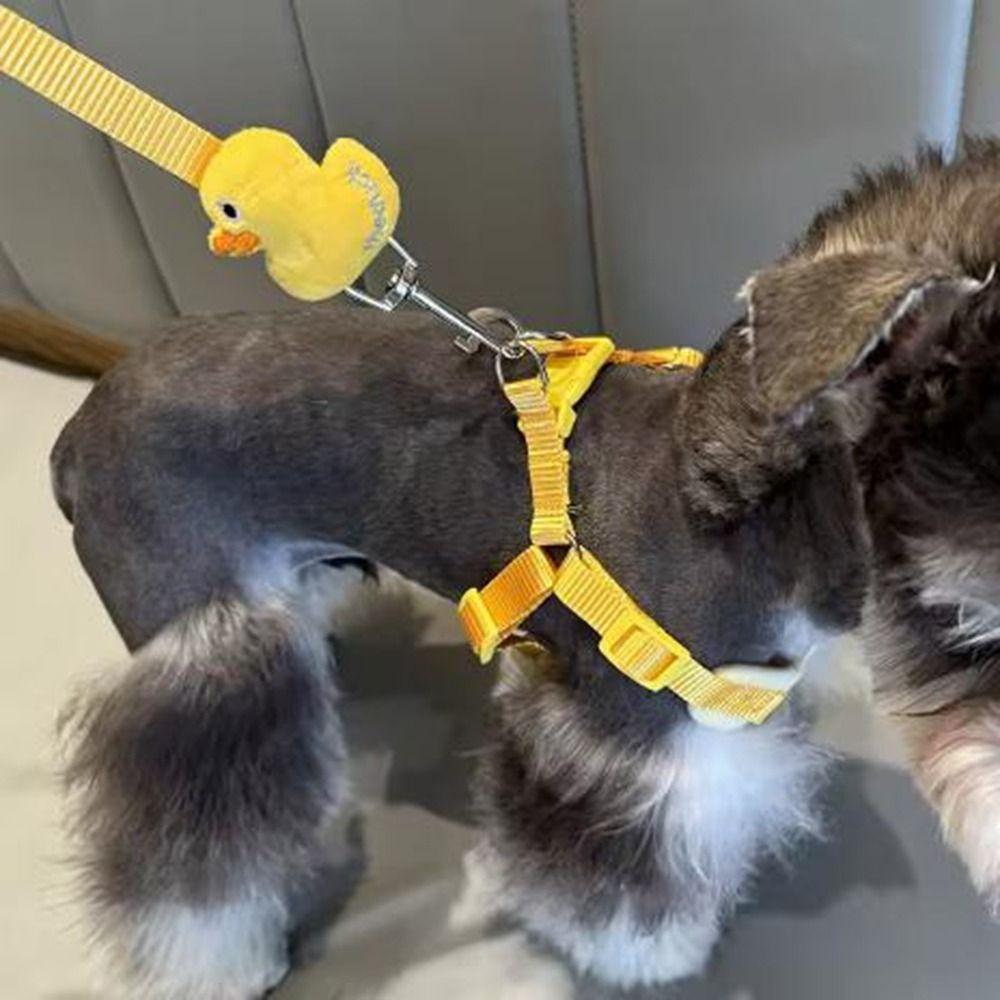 Nylon Cartoon Duck Dog Harness Vest Style Dog Traction Rope Durable Cartoon Dog Leash  Yorkshire