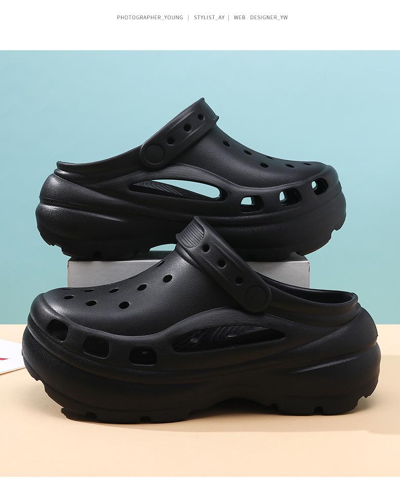 Women's Outdoor Anti-Slip Odor-Resistant Thick-Soled Height-Boost Color-Block Sandals & Summer Slippers