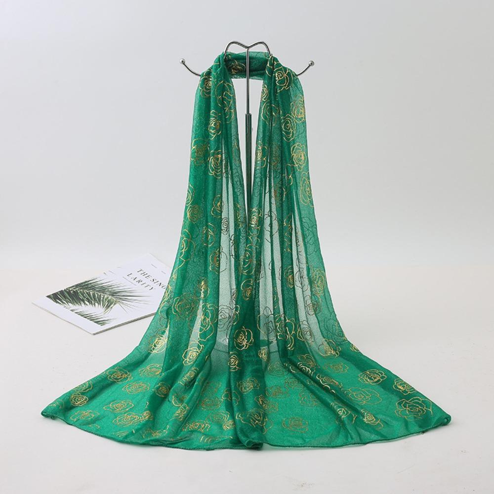 New printed phoenix rose silk scarf women's versatile long beauty yarn scarf beach yarn gift