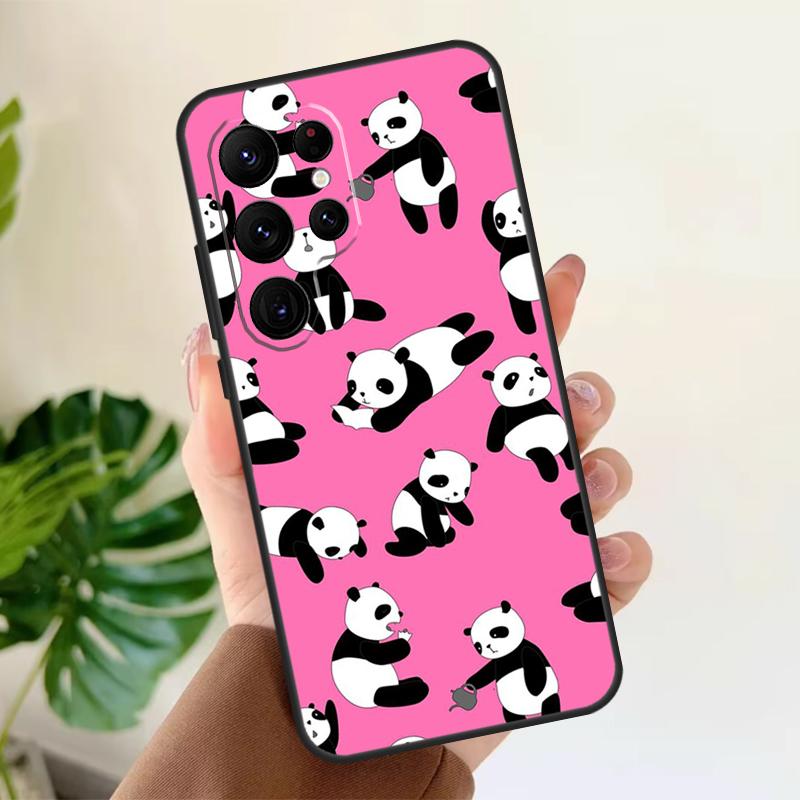 Panda Animal Soft Case For Samsung Galaxy S25 S21 S22 S23 S24 Ultra S9 S10 Plus S20 FE S24 FE Phone Cover