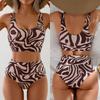 Classic Striped Vintage Bikini Set Swimsuit Sexy High Waist Swimwear Print Feminine Bikinis