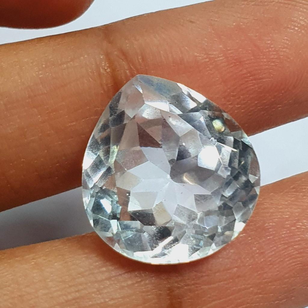 CERTIFIED 21 Ct Natural Ceylon White Sapphire Heart Shape Loose Gemstone Cut h9C33