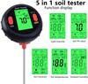 5 In 1 Soil Test Meter Digital Soil Moisture PH Temperature Light Tester LCD for Garden Lawn